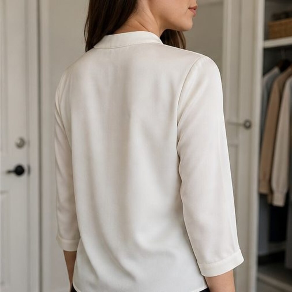 Ivory Button Blouse - Picture 3 of 6